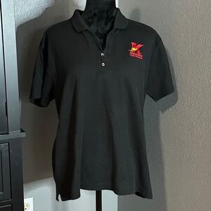 Kangaroo Express Womens XL Black Polo‎ Shirt Embroidered Logo Work Uniform